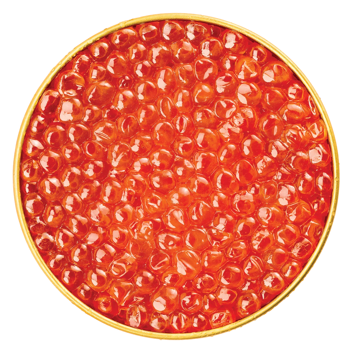 An open tin of chum roe photographed from above.
